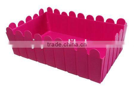 Pink picket fence container mini garden pot