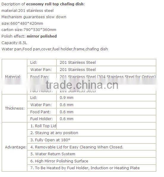 restaurant equipment luxury roll top food warmer