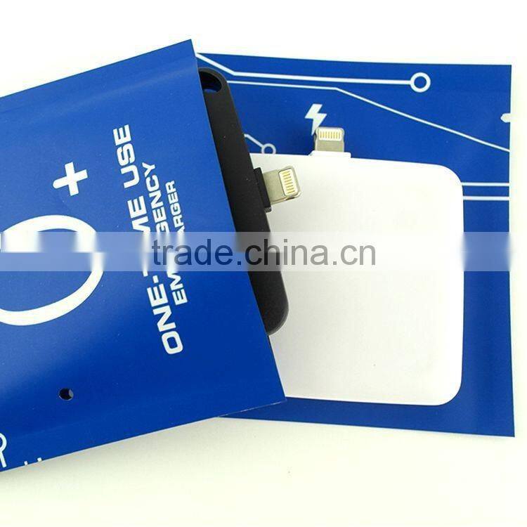 Factory direct supply emergency one time use power bank disposible power bank 1000mah for iPhone