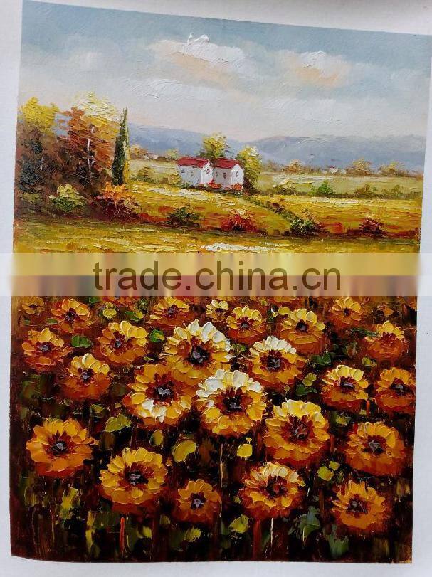 Palette Knief Sunflower Oil Painting on Canvas