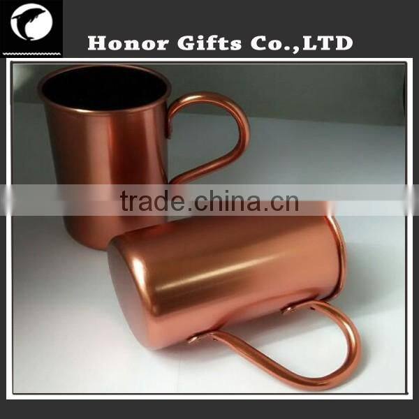 Copper Drinking Mug Cup Brass Handle Hammered Cup