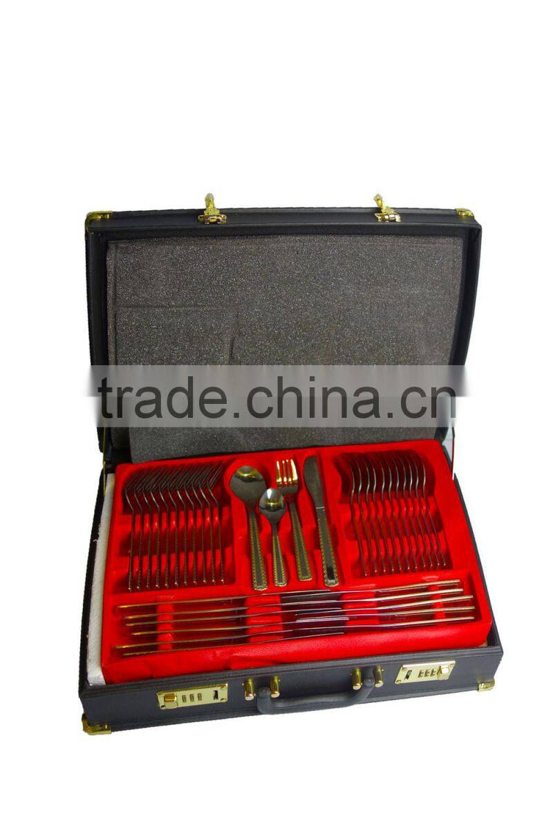 72pcs inox cutlery sets with suitcase