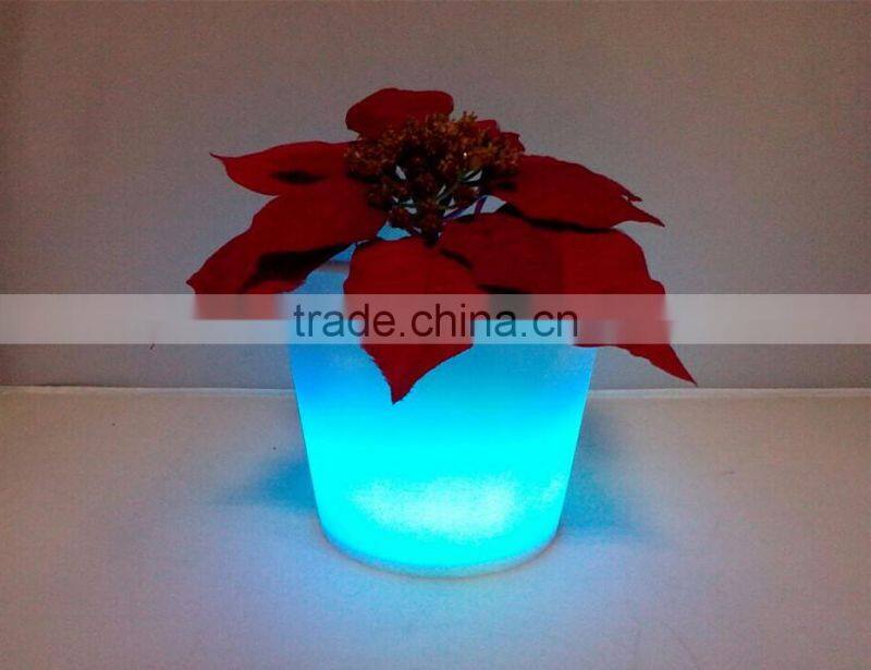 RBG color changing plastic PE LED flower pot home/garden decorations