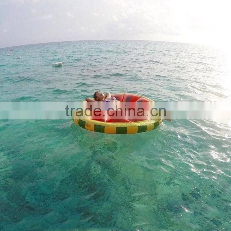 2017 hot selling leasure giant inflatable watermelon pool float outdoor swimming ring and raft watergame beach toys for fun