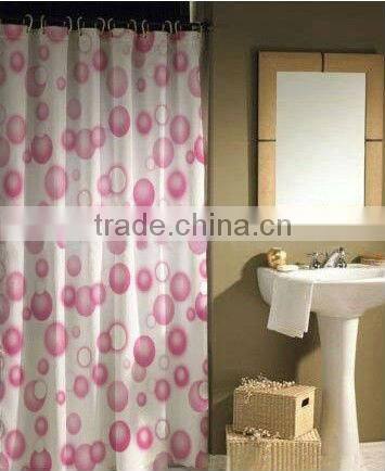 Print PEVA shower curtain and bath accessory