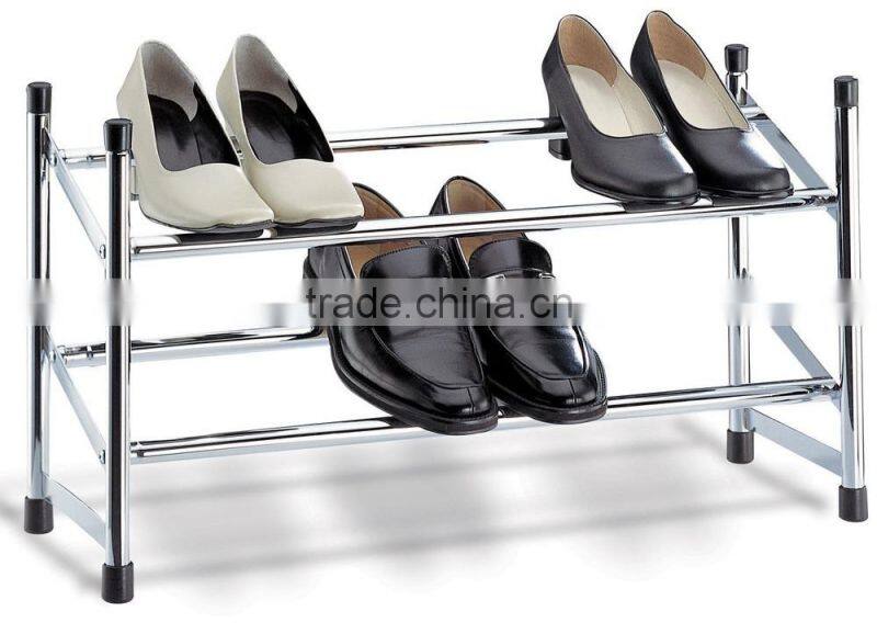 Living room furniture stackable 4 tier stainless steel metal shoe rack