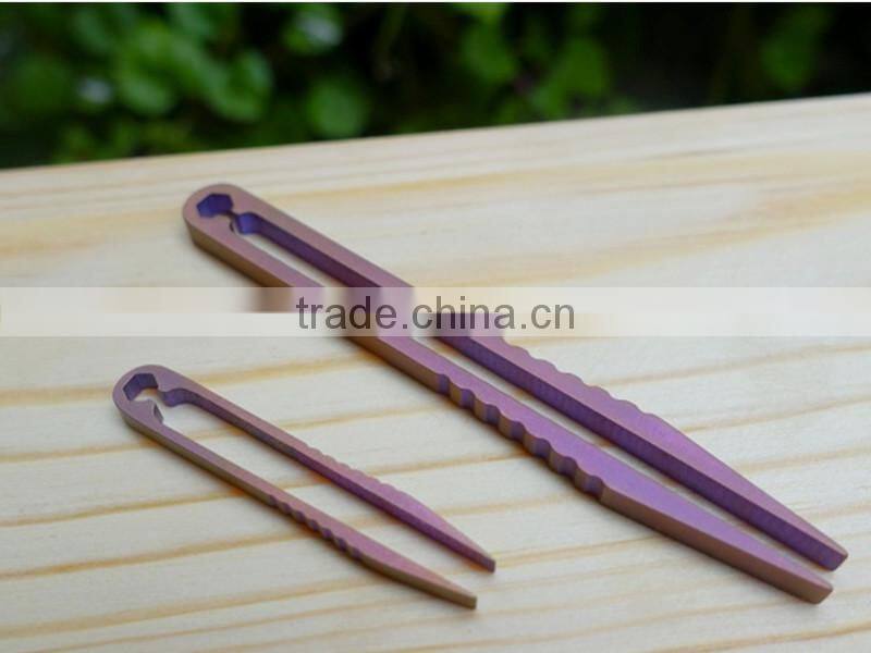 TK-2878 Trumpet Outdoor Camping Travel Home EDC TC4 Titanium Alloy Tweezer