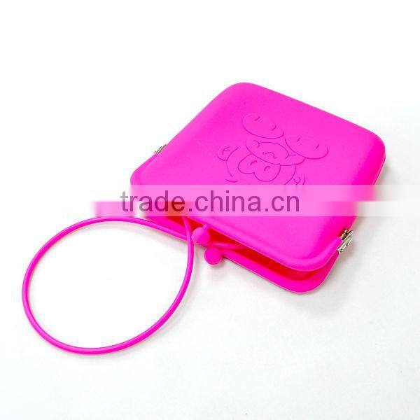 silicone shoulder bag with monkey pattern