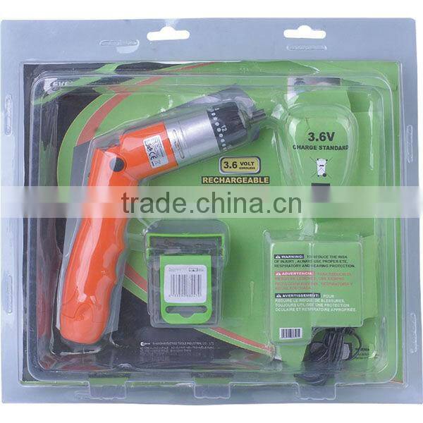 3.6V rechargeable cordless screwdriver
