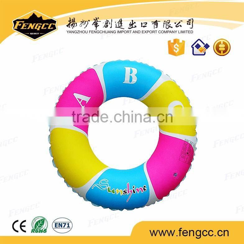 Alibaba trade assurance colorful customized Phthalate Free safty Cartoon adult letter swimming ring