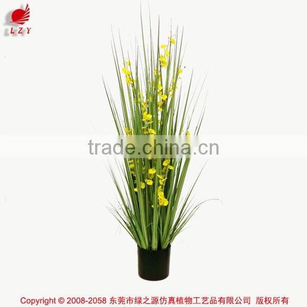 110 / 140 / 170 cm Nature Look Artificial Potted Grass Onion Grass with Oncidium Flower Fake Grass Pots Plant