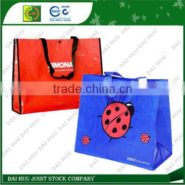 PP woven shopping bag, high quality lamination with BO PP