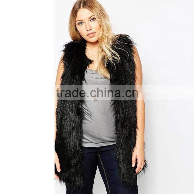 Autumn/winter 2016 new style long faux fox fur vest woman dress