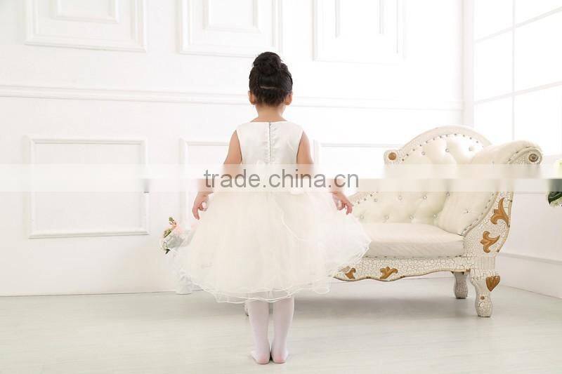 Wholesale fashion baby party dress princess dress baby girl sequin big bow wedding dress