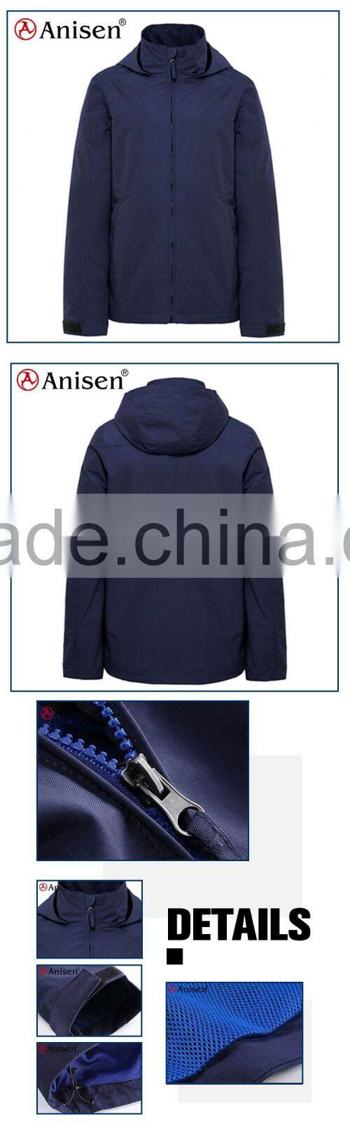 oem detachable hoodie 100% nylon waterproof men jacket