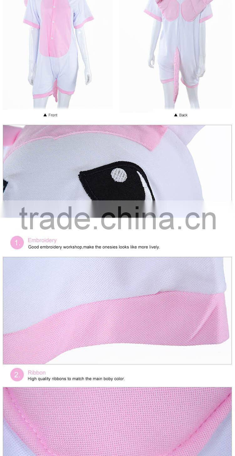 China Supplier 2014 Adult Contemporary Pink Unicorn Animal Pattern Short Sleeves Summer Evening Women Dresses