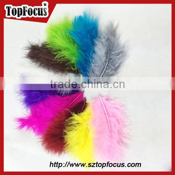 More Color Natural dyed Turkey Feather for evening dresses with feathers