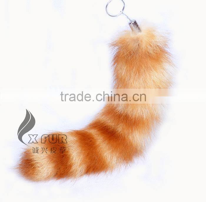 CX-R-04 Europe Fashion Raccoon Tail Fur Keychain
