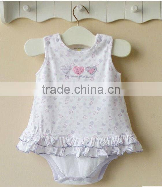 Wholesale mom and bab 2013 summer pretty baby girl's rompers dress,100% cotton baby clothes