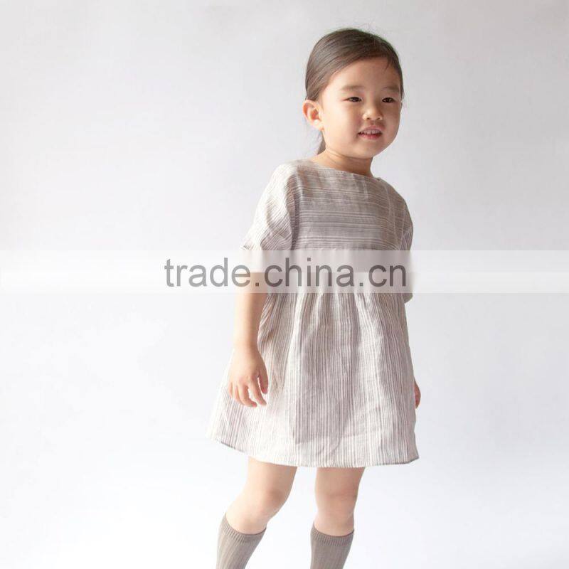 High quality kids clothing frock design girls dress names with pictures children clothes summer linen dress