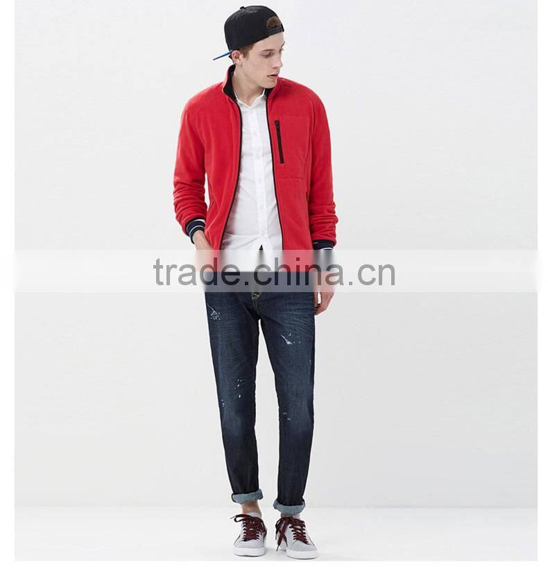 100% cotton cardigan leisure fashion men's wear thin sweater with zip