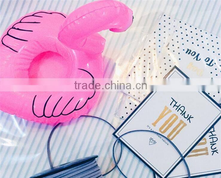 Inflatable Pink Flamingo Coasters Cup Drink Holder Swimming Pool Float