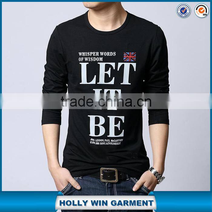 Custom printing men tshirt manufacturer with long sleeve wholesale