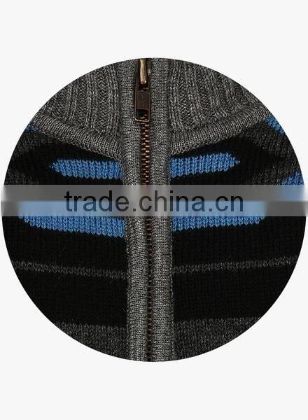 Full pattern cool zip up baby boy wool cardigan sweater