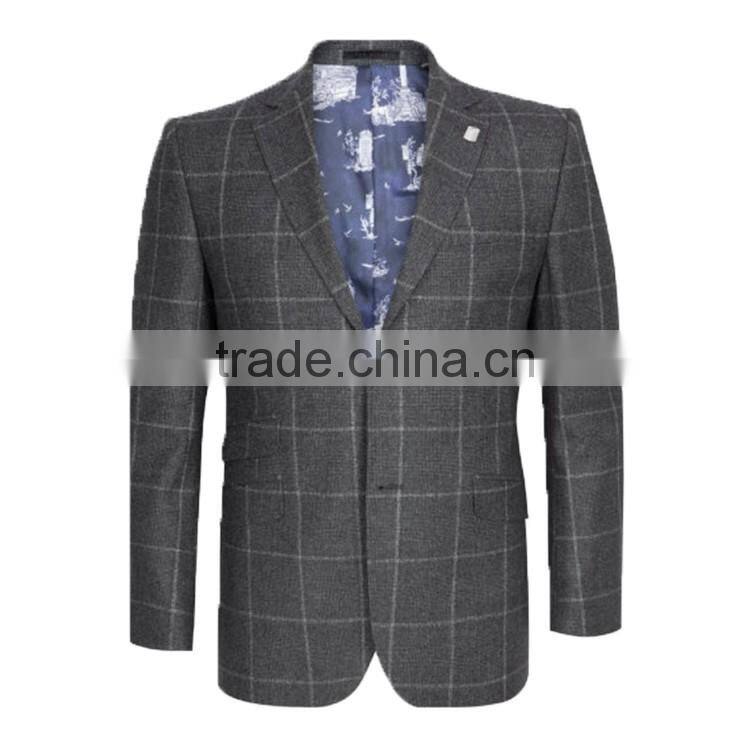 2017 Made In China Vintage Trendy Checked Suit Jacket Blazer Men Suit