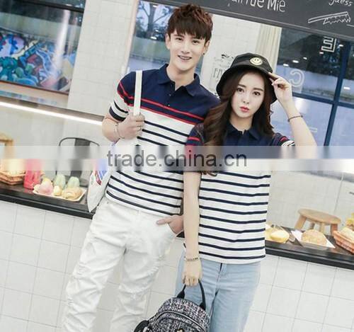 2017 new style fashion good quality cotton print couples Polo shirt