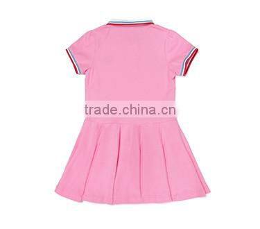 2016 primary beautiful school uniform design patterns polo dress for baby girl