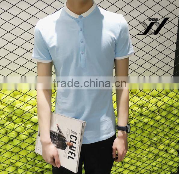 Men Blank color polo short sleeve shirt