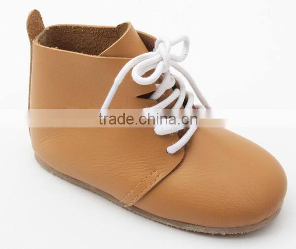Skidproof genuine leather hard sole wholesale toddler shoes