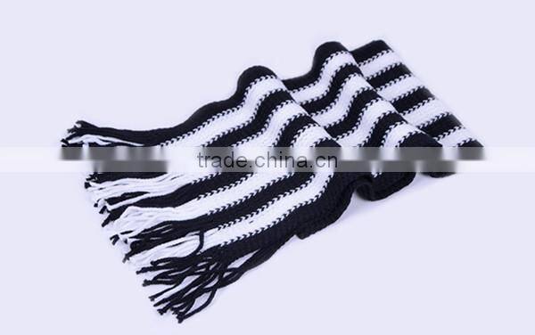Cheap simple 6color choice stripe design spandex material knit fashion men winter cheap scarf hijab