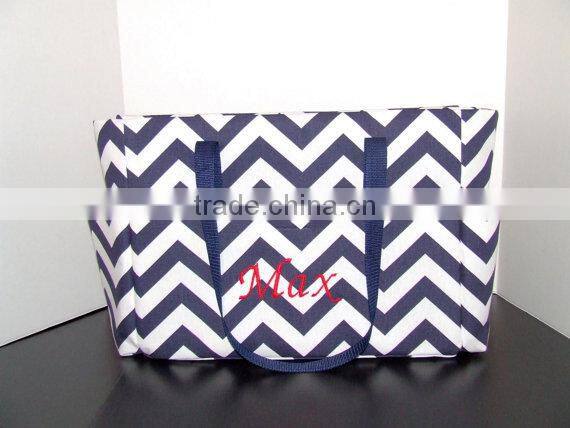 Fashion Monogrammed Big Stripe Tote Bag