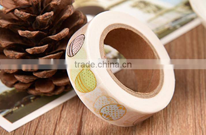 1.5cm*10m Japan Washi tape gold stamping eggs pattern adhesive paper tape colors paper tape