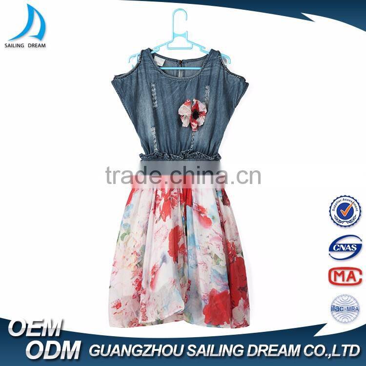 New fashion children dress 2 layer flounced strapless decoration flowers latest design kids fancy dress costumes