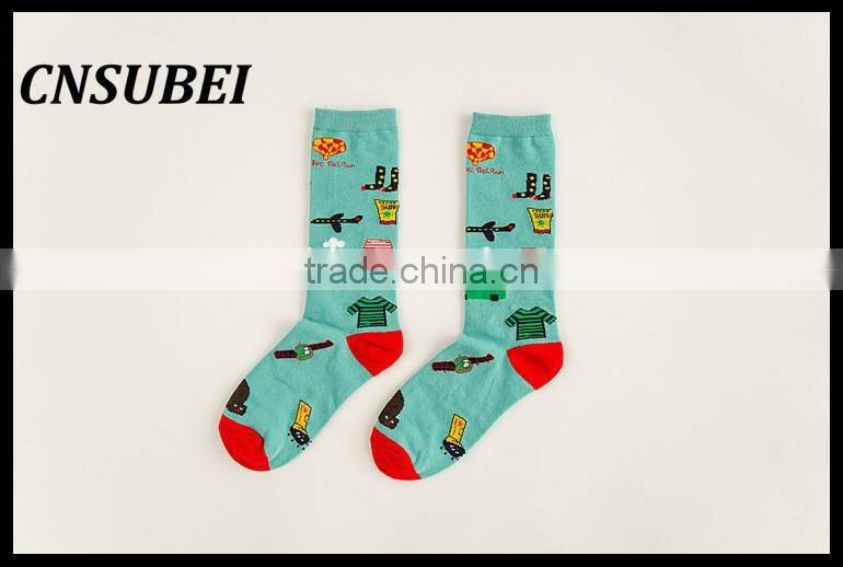 2016 new winter personality color pattern cotton socks