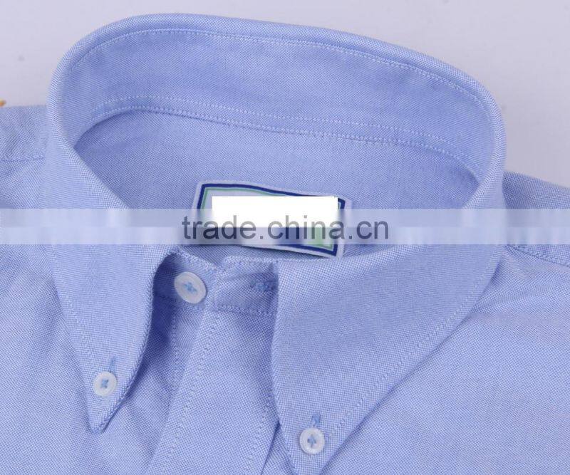 2017 new blue oxford men's long sleeve casual shirt wholesale