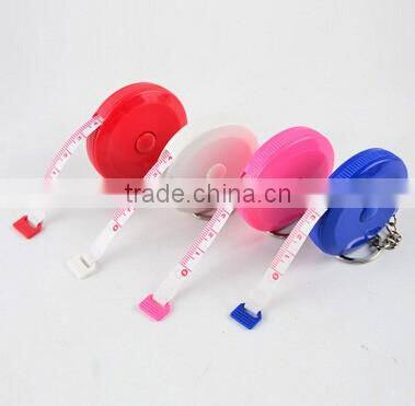 Promotional cheap round customized measuring tape with button