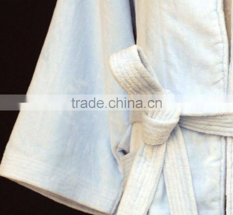 100% cotton plain dyed terry velour robes
