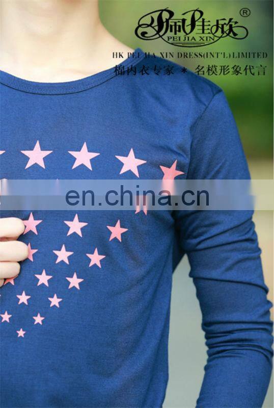 Peijiaxin Fashion Design Long Sleeve Star Wholesale Custom All Over Print T-shirt
