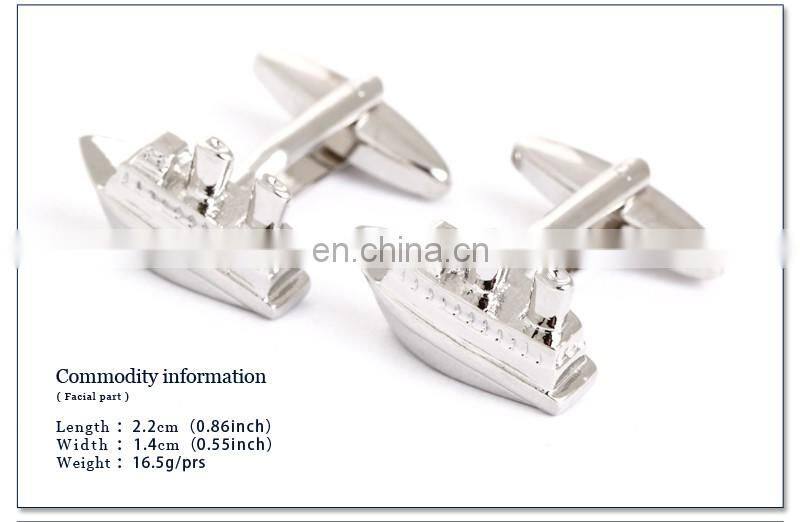 Yacht Cuff link Silver Vessel Shirt Cufflinks for Men