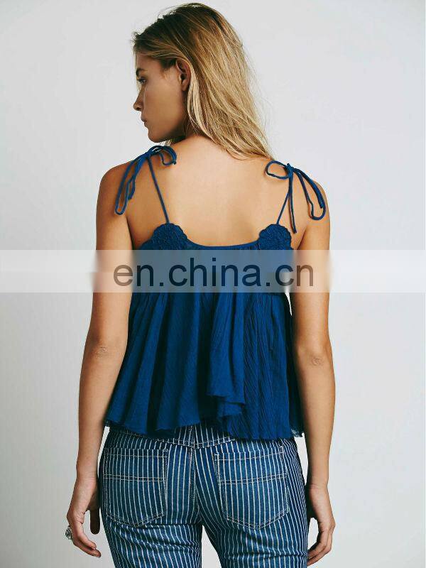 Woman babydoll open bra top design fashion embroidered cami
