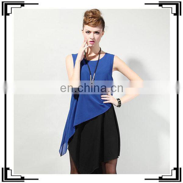 New arrival summer fashion sleeveless chiffon women dress