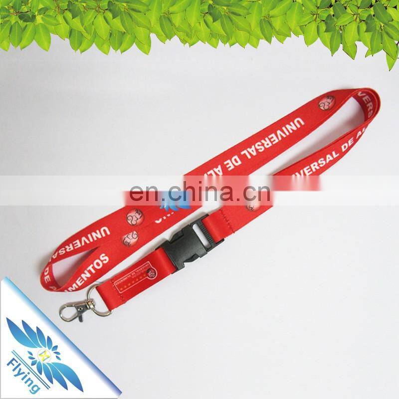customized color print lanyard heat transfer lanyard cell phone strap with keychain hook