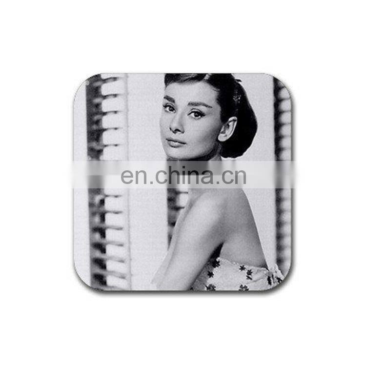 Custom polyester fabric recycled rubber drink coaster with rubber bottom