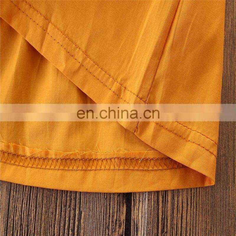 Girls Summer Outfit Toddler Yellow tops + black pants Set Spring Summer Clothing for 1-6T