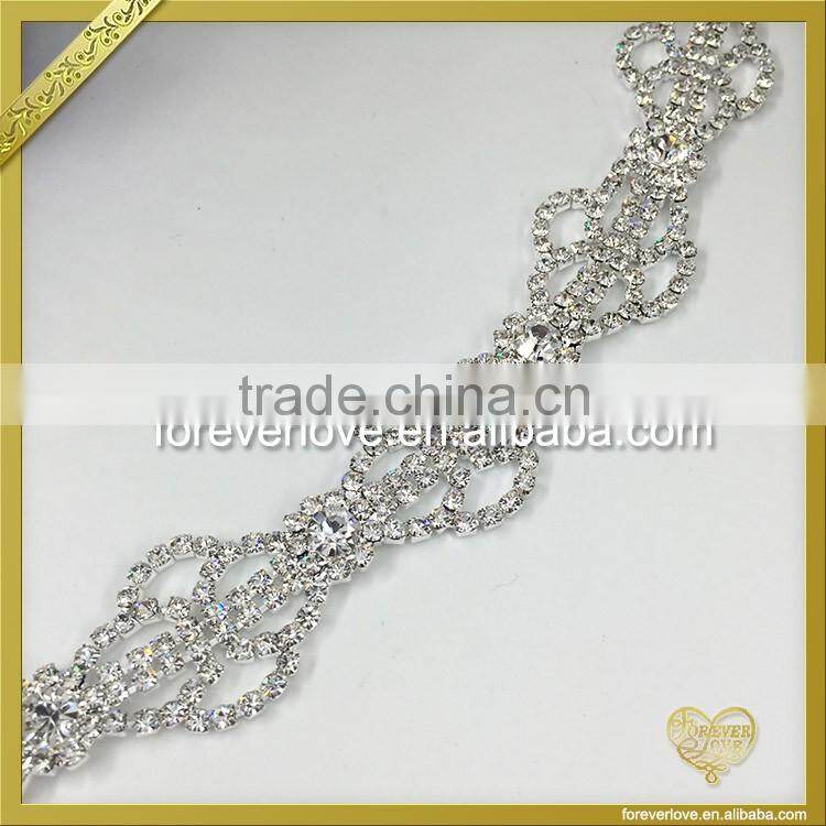 Flatback sew on crystal ab rhinestone chain trimming for wedding dresses FC623