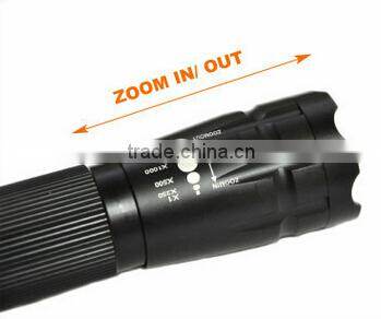 Highlight battery opertated zoom torch flashlight